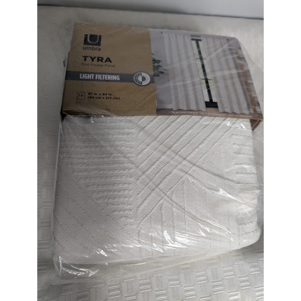Umbra Tyra Light Filtering Rod Pocket Curtain Panels White 37x84 2 panels